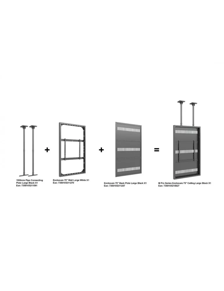 MULTIBRACKETS 5827 Support plafond avec caisson Multibrackets Enclosure 75" Ceiling Medium Noir - écran 75" VESA Max 600x400