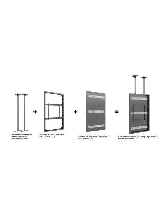 MULTIBRACKETS 5827 Ceiling support with Multibrackets Enclosure 75  Ceiling Medium Black - 75  screen VESA Max 600x400 MULTIBR