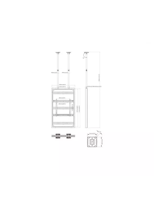 MULTIBRACKETS 5827 Ceiling support with Multibrackets Enclosure 75  Ceiling Medium Black - 75  screen VESA Max 600x400 MULTIBR