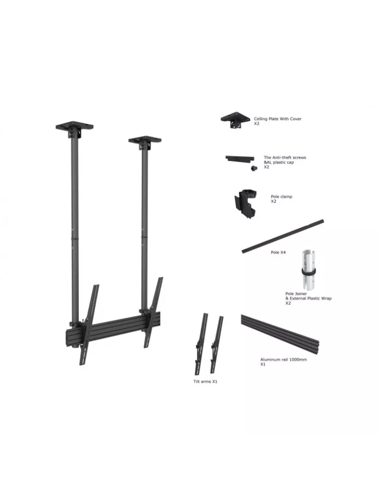 MULTIBRACKETS 5785 Support plafond Multibrackets MBC1USD 900 Ceiling Mount Pro - écran 40"-100" VESA Max 900x600