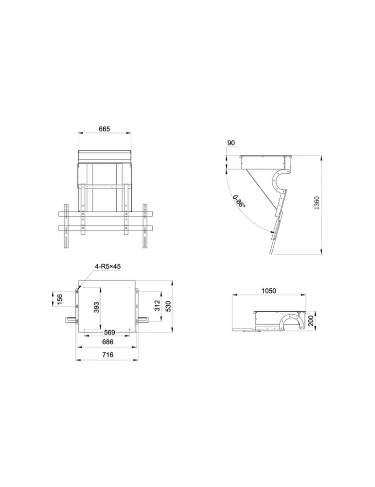 MULTIBRACKETS 9592 Motorized Multibrackets CeilingMount PRO SD screen 32-100   REF  MULTIBRACKETS MUL9592 | MusicGoodDeal