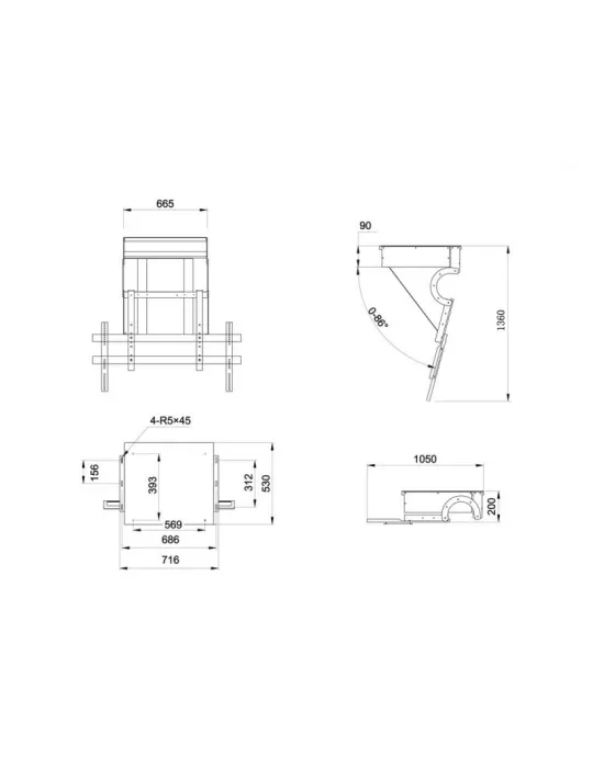 MULTIBRACKETS 9592 Motorized Multibrackets CeilingMount PRO SD screen 32-100   REF  MULTIBRACKETS MUL9592 | MusicGoodDeal
