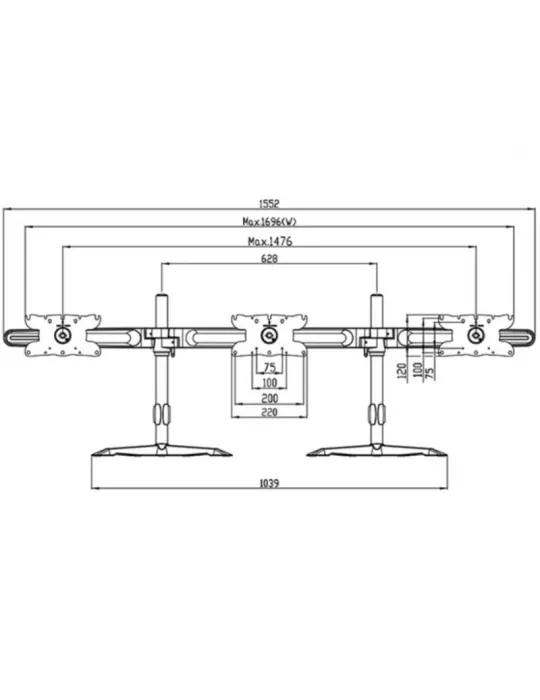 MULTIBRACKETS 1312 Multibrackets VESA Soporte triple de sobremesa - Pantalla de 24  - 32  Vesa Max 200x100 MULTIBRACKETS MUL13