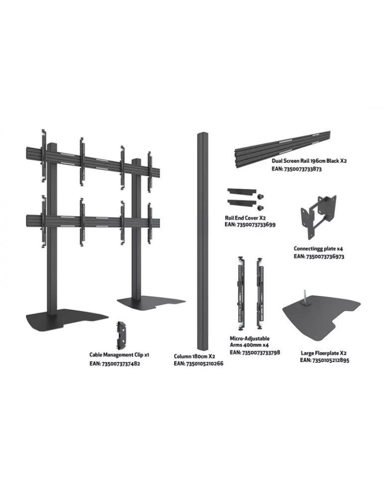 MULTIBRACKETS 0600 Soporte de suelo Multibrackets MBF2x2U M Pro Series - 4 pantallas 32  - 65  VESA Máx 400x400 MULTIBRACKETS
