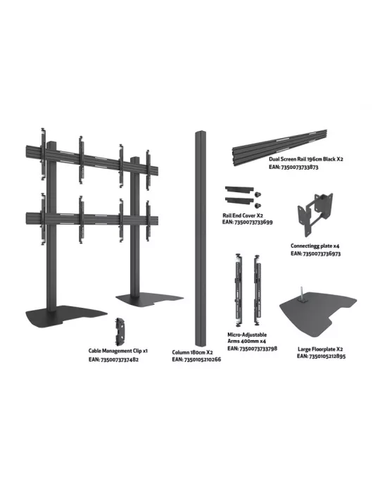 MULTIBRACKETS 0600 Bodenständer Multibrackets MBF2x2U M-Serie Pro - 4 Bildschirme 32  - 65  VESA Max 400x400 MULTIBRACKETS MUL