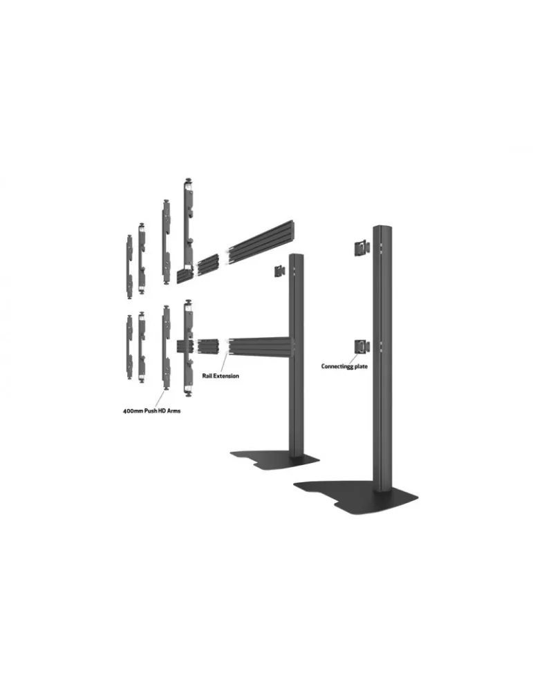 MULTIBRACKETS 0600 Multibrackets MBF2x2U M Pro Series floor stand - 4 screens 32  - 65  VESA Max 400x400 MULTIBRACKETS MUL0600
