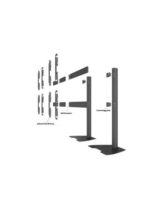 MULTIBRACKETS 0600 Multibrackets MBF2x2U M Pro Series floor stand - 4 screens 32  - 65  VESA Max 400x400 MULTIBRACKETS MUL0600