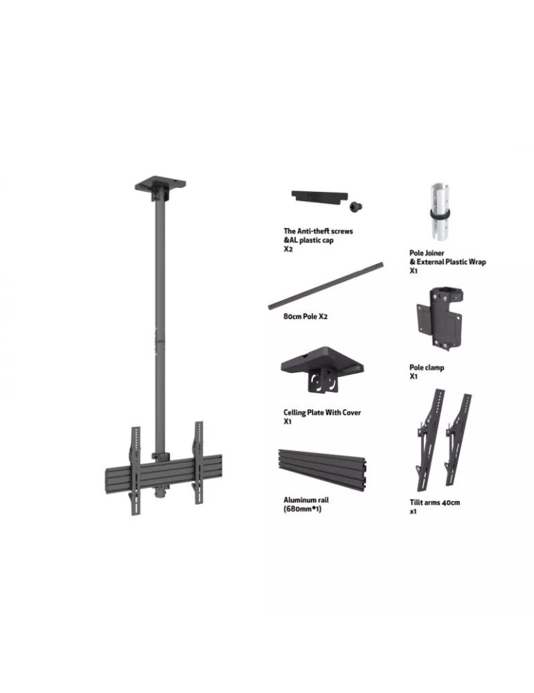 MULTIBRACKETS 3446 Support plafond Multibrackets Ceiling Mount PRO MBC1U VESA 600 45kgmax REF  MULTIBRACKETS MUL3446 | MusicGo