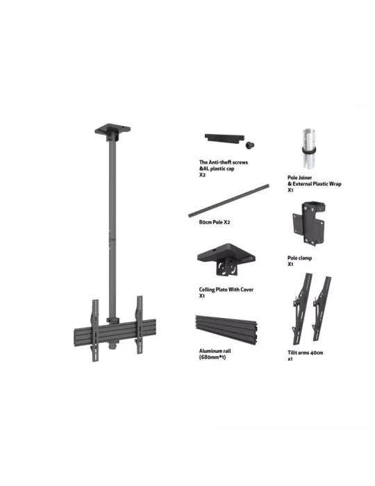 MULTIBRACKETS 3446 Support plafond Multibrackets Ceiling Mount PRO MBC1U VESA 600 45kgmax REF  MULTIBRACKETS MUL3446 | MusicGo