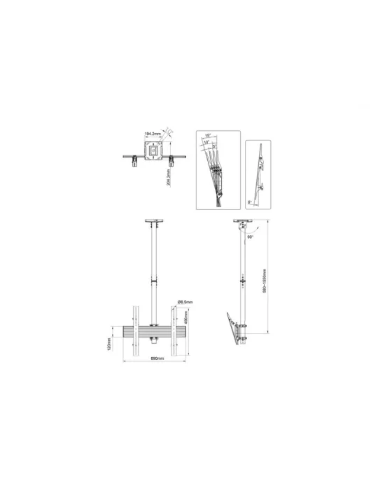 MULTIBRACKETS 3446 Support plafond Multibrackets Ceiling Mount PRO MBC1U VESA 600 45kgmax REF  MULTIBRACKETS MUL3446 | MusicGo