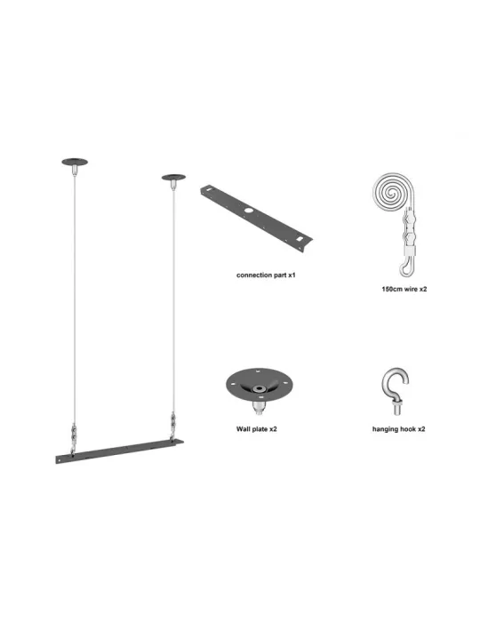 MULTIBRACKETS 1539 Support plafond par élingues Multibrackets 1500mm Wire Connecting Plate Medium