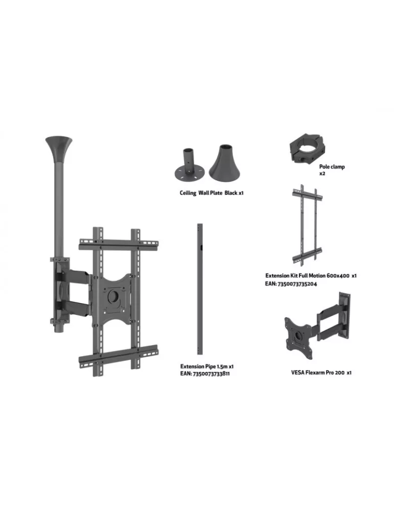 MULTIBRACKETS 2512 Ceiling mount Multibrackets MBC1FP Ceiling Mount Pro - 24 -60  screen VESA Max 400x600 MULTIBRACKETS MUL251