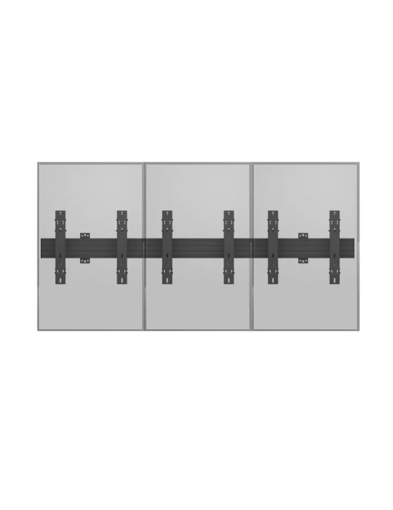 MULTIBRACKETS 5037 Support mural Multibrackets Wallmount Pro MBW3x1UP Push In Pop Out Black - 3 écrans 32"-55" VESA Max 400x400