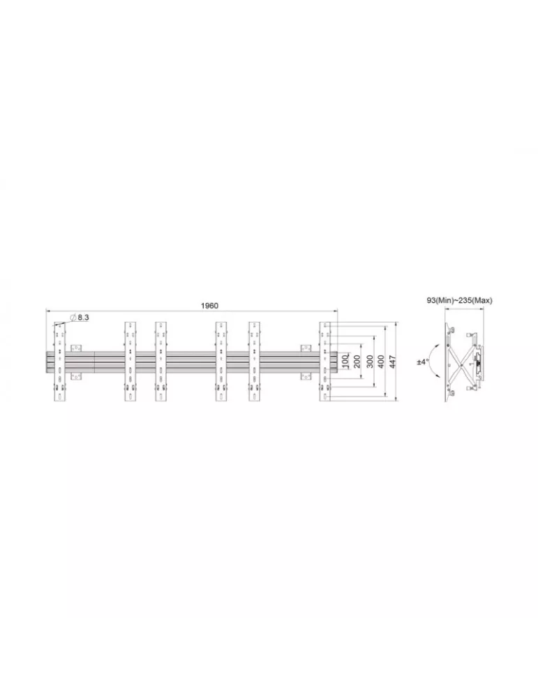 MULTIBRACKETS 5037 Multibrackets Wallmount Pro MBW3x1UP Push In Pop Out Negro - 3 pantallas 32 -55  VESA Max 400x400 MULTIBRAC