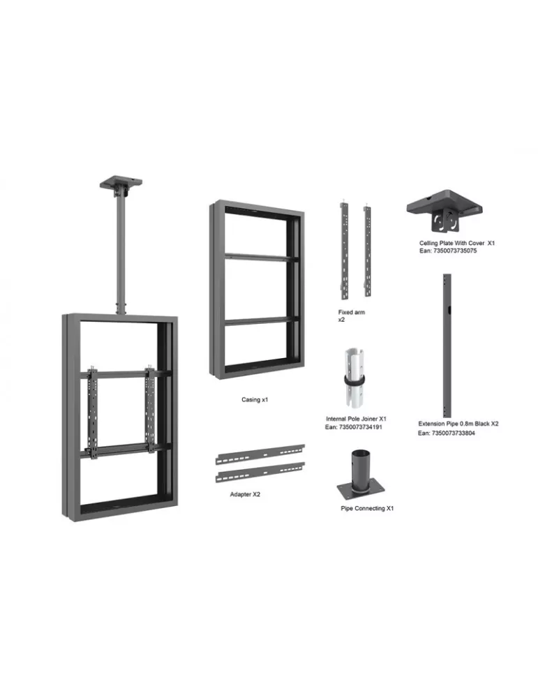 MULTIBRACKETS 3939 Caisson double avec support plafond Multibrackets Enclosure 50  Ceilingmount Medium B2B Black - VESA Max 60