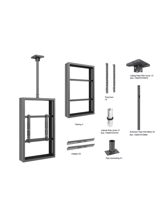 MULTIBRACKETS 3939 Caisson double avec support plafond Multibrackets Enclosure 50  Ceilingmount Medium B2B Black - VESA Max 60