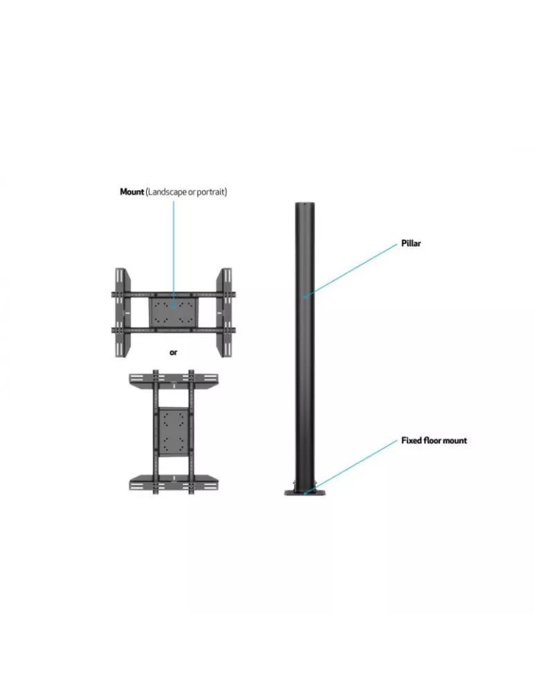 MULTIBRACKETS 2401 Support sol a fixer Multibrackets Display Stand 180 Single 24-65   REF  MULTIBRACKETS MUL2401 | MusicGoodDe