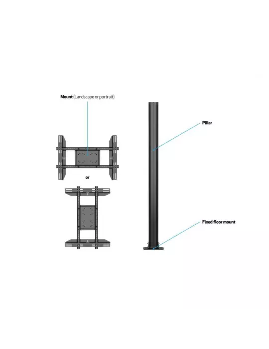 MULTIBRACKETS 2401 Support sol a fixer Multibrackets Display Stand 180 Single 24-65'' REF: