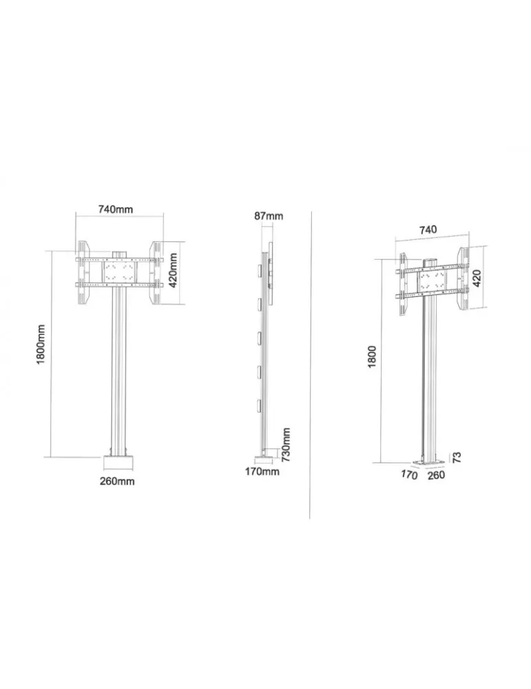 MULTIBRACKETS 2401 Bodenständer zum Befestigen Multibrackets Display Stand 180 Single 24-65   REF  MULTIBRACKETS MUL2401 | Mus