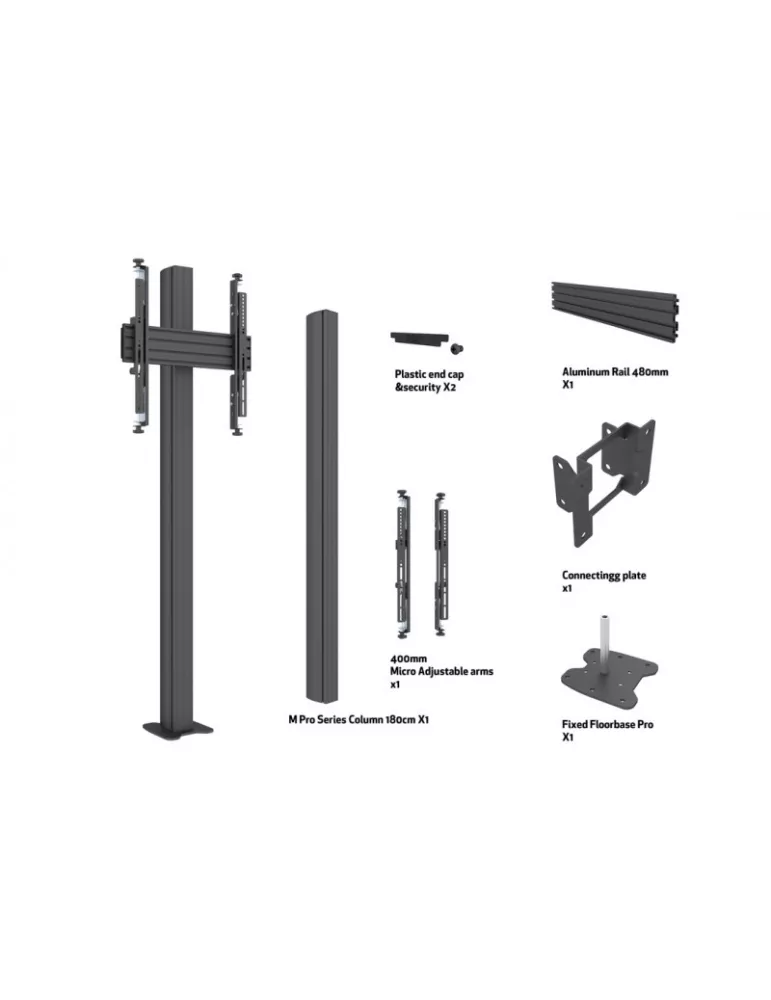 MULTIBRACKETS 0297 Soporte de suelo ajustable Multibrackets MBFC1U 180 Floormount Column Pro - 32 -65  screen VESA Max 400x400