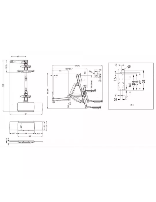 MULTIBRACKETS 4368 Multibrackets Workstation Arm Single Extended wall mount - 15 - 27  screen VESA Max 100x100 MULTIBRACKETS M