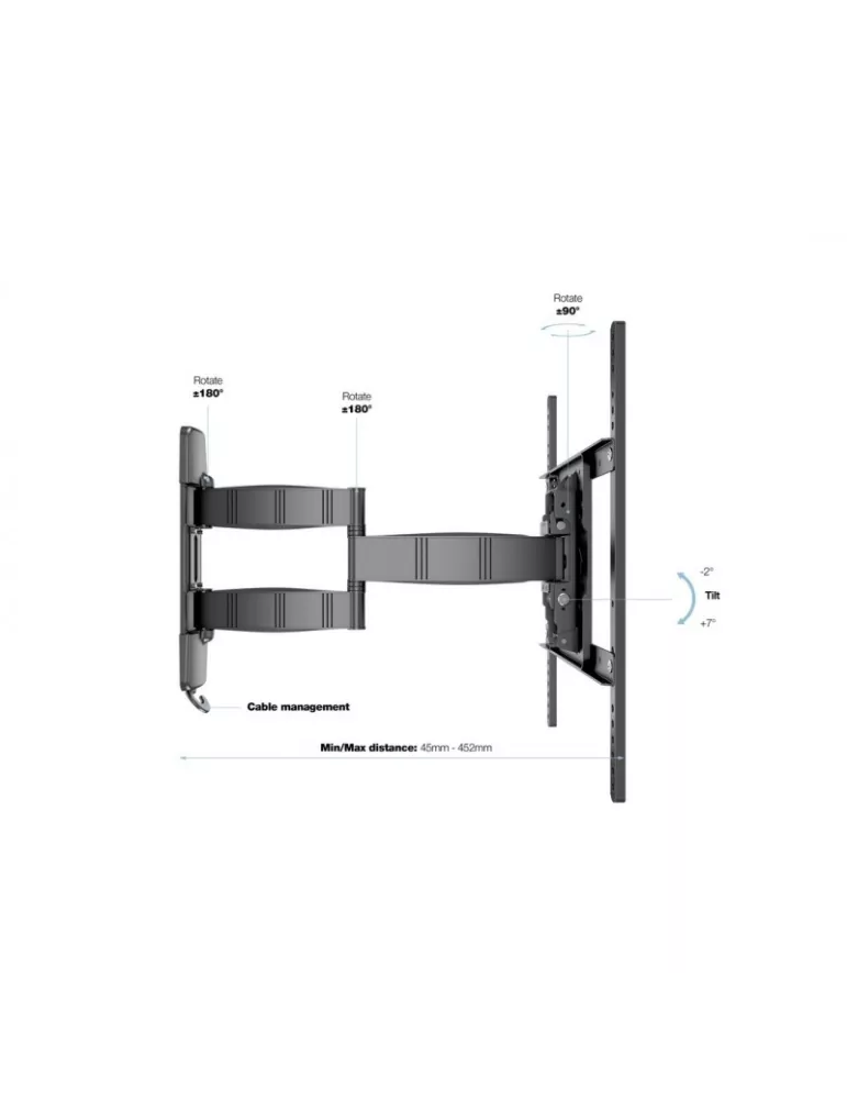 MULTIBRACKETS 4234 Tilting and rotating wall mount Multibrackets Flexarm Tilt   Turn III - 32 - 50  screen VESA Max 400x400 MU