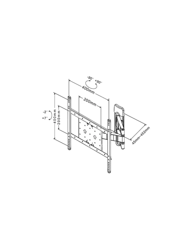 MULTIBRACKETS 4234 Support mural inclinable et rotative Multibrackets Flexarm Tilt & Turn III - écran 32"- 50" VESA Max 400x400