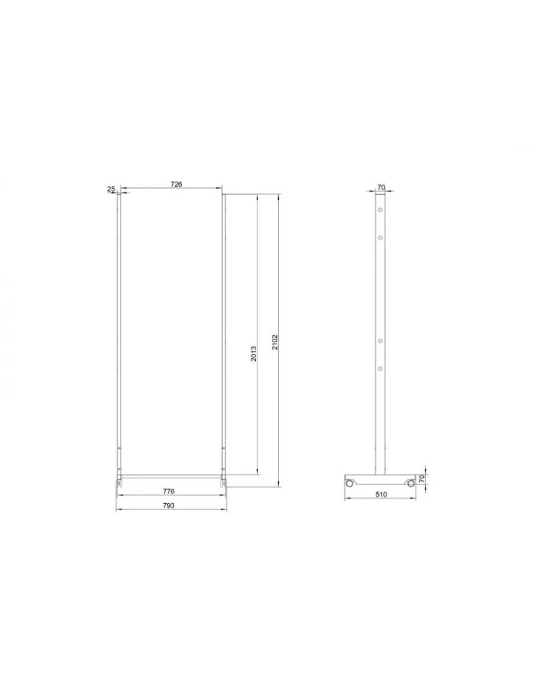 MULTIBRACKETS 7475 Embase à roulettes Multibrackets Wheelbase OM55N-D