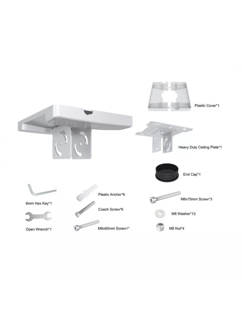 MULTIBRACKETS 9028 Platine plafond pour support Multibrackets Ceiling Plate with Plastic Cover