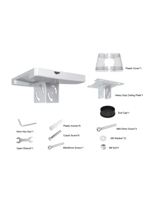 MULTIBRACKETS 9028 Platine plafond pour support Multibrackets Ceiling Plate with Plastic Cover