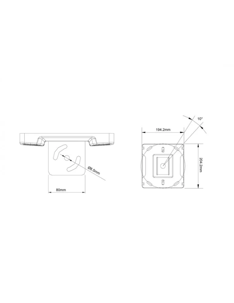 MULTIBRACKETS 9028 Platine plafond pour support Multibrackets Ceiling Plate with Plastic Cover