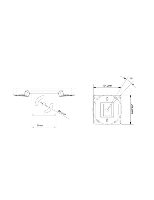MULTIBRACKETS 9028 Platine plafond pour support Multibrackets Ceiling Plate with Plastic Cover