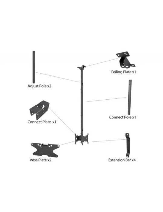 MULTIBRACKETS 4740 Support plafond Multibrackets Public Ceilingmount Small Back to Back - écran dos à dos 10 -32  VESA Max 200