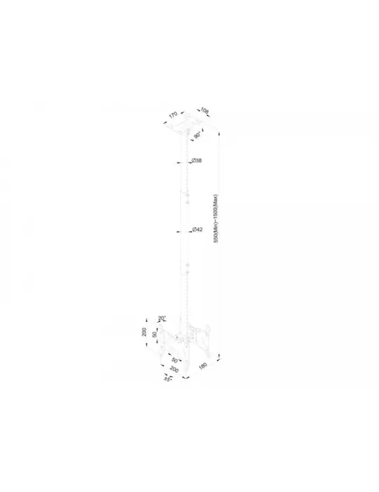 MULTIBRACKETS 4740 Support plafond Multibrackets Public Ceilingmount Small Back to Back - écran dos à dos 10 -32  VESA Max 200