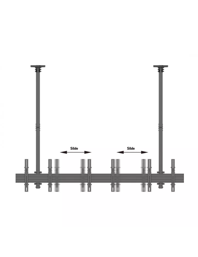 MULTIBRACKETS 3477 Support plafond Multibrackets MBC3X1U Ceiling Mount Pro - 3 écrans 40"-65" VESA Max 600x400
