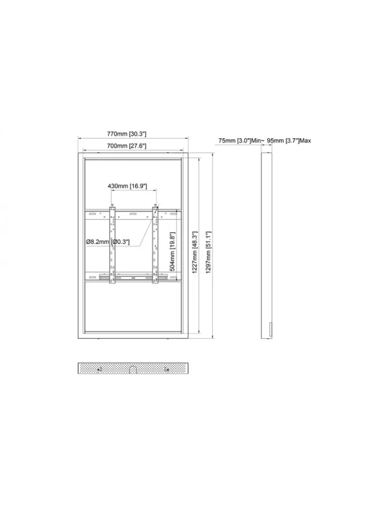 MULTIBRACKETS 1188 Cadre mural Multibrackets Enclosure 55   Wall Medium Black - REF  MULTIBRACKETS MUL1188 | MusicGoodDeal