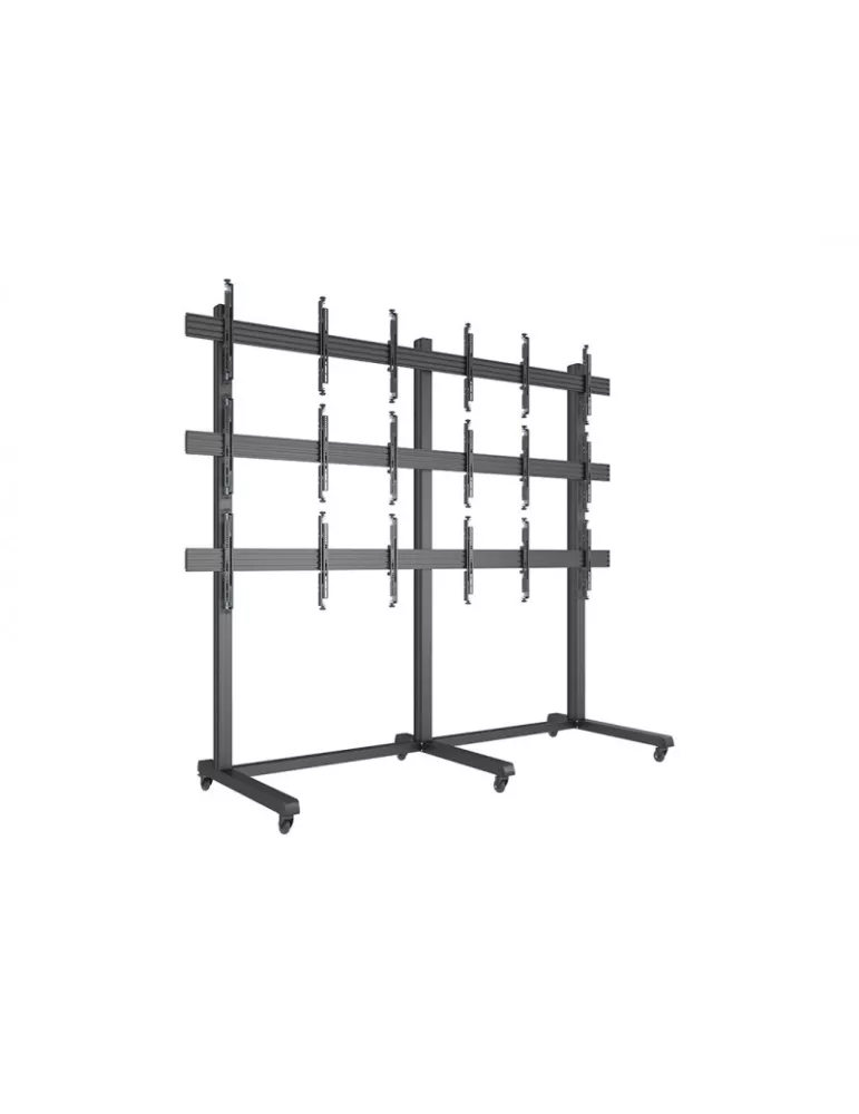 MULTIBRACKETS 3373 Mobile Video Wall Stand Multibrackets Pro Series Video Wall Stand 3x3 - 9 screens 43  - 65  VESA Max 600x40