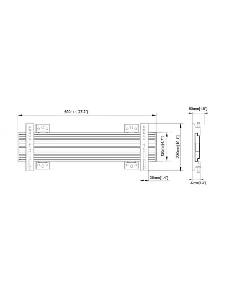 MULTIBRACKETS 4306 Multibrackets Wallmount Pro MBSTH1U 600x200 Fijo Negro para pantallas LCD STRETCH 40 -100  VESA Max 600x200