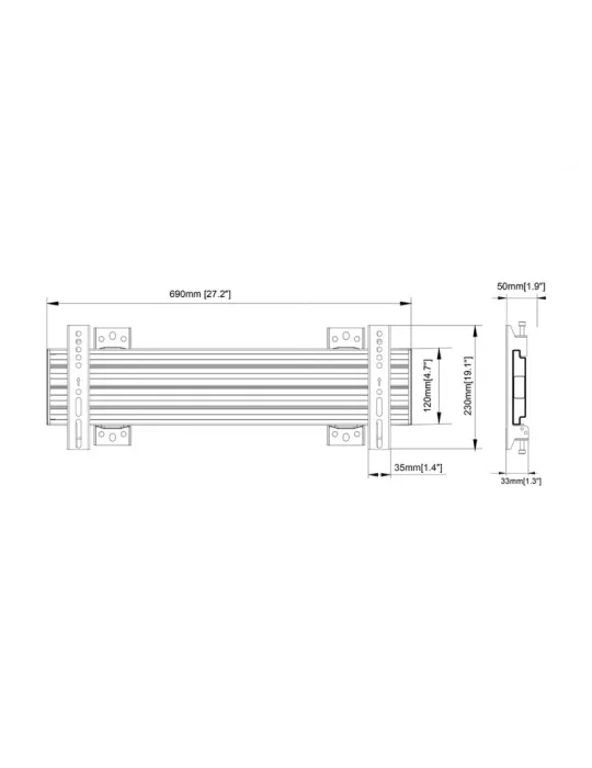 MULTIBRACKETS 4306 Multibrackets Wallmount Pro MBSTH1U 600x200 Fijo Negro para pantallas LCD STRETCH 40 -100  VESA Max 600x200