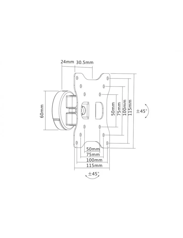 MULTIBRACKETS 7437 Black articulated wall mount Multibrackets Full Motion I 50-75-100 for LCD screens 9 - 32  - Weight 15kg Ve
