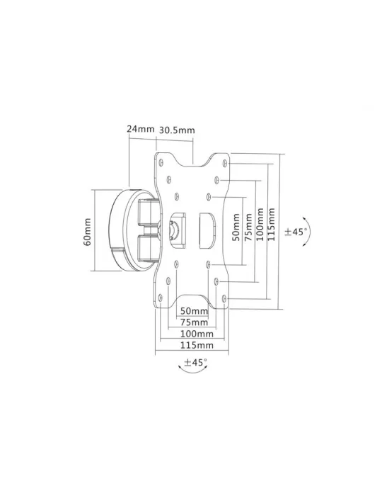 MULTIBRACKETS 7437 Black articulated wall mount Multibrackets Full Motion I 50-75-100 for LCD screens 9 - 32  - Weight 15kg Ve