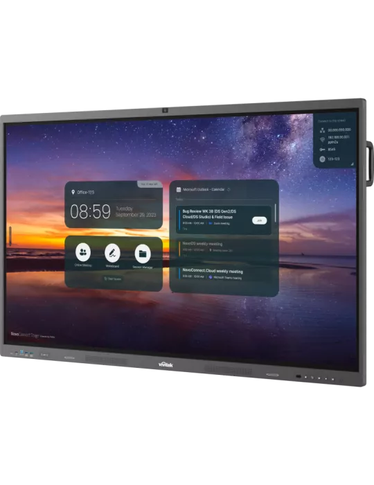 VIVITEK BK752iW5 Moniteur Interactif 75''  Novotouch série Windows  16/9 4K D-LED 450cd/m²