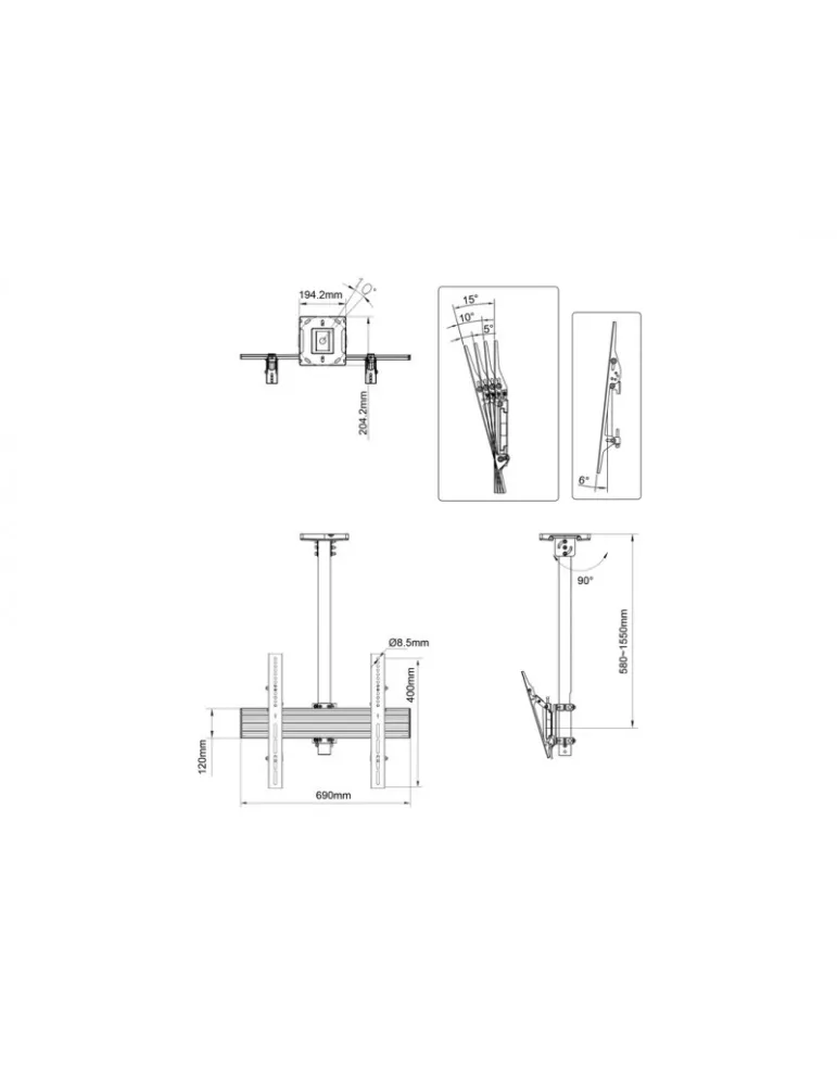 MULTIBRACKETS 5655 Multibrackets Menu Board Mount Pro MBC2X1U - 2 pantallas 30 -42  VESA Max 200x200 MULTIBRACKETS MUL5655 | M