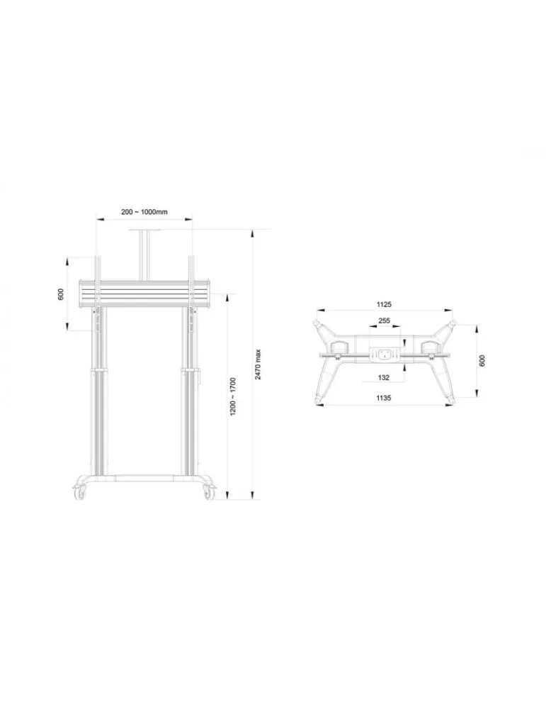 MULTIBRACKETS 3120 Soporte Móvil Multibrackets Soporte de suelo motorizado doble pilar 180 HD REF  MULTIBRACKETS MUL3120 | Mus