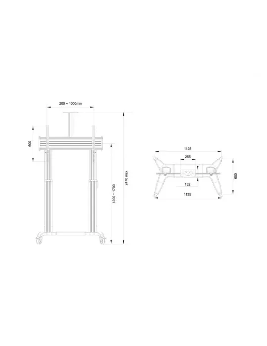MULTIBRACKETS 3120 Support Mobile Multibrackets Motorized Floorstand Dual Pillar 180 HD REF:
