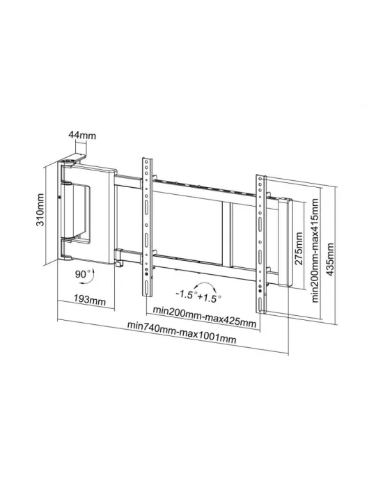 MULTIBRACKETS 4500 Soporte mural motorizado Multibrackets Soporte giratorio motorizado grande - écran 32 -60  Vesa Max 400x400