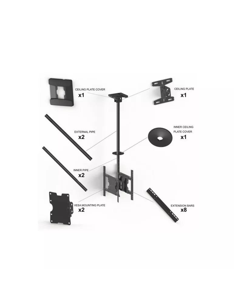 MULTIBRACKETS 5477 Support plafond Multibrackets Public Ceilingmount Medium Back to Back - écrans dos à dos 32"-55" VESA Max 40