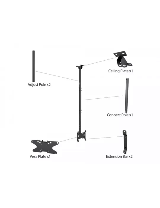 MULTIBRACKETS 5453 Soporte de techo Multibrackets Public Ceilingmount Small Single - pantalla 10 -32  VESA Max 200x200 MULTIBR