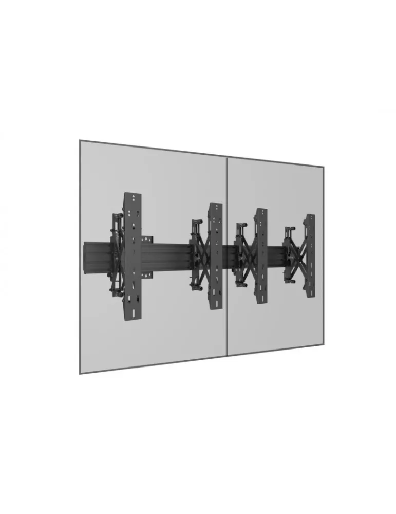 MULTIBRACKETS 5020 Wallmount Multibrackets Wallmount Pro MBW2x1U Push In Pop Out Black - 2 screens 32 -55  VESA Max 400x400 MU