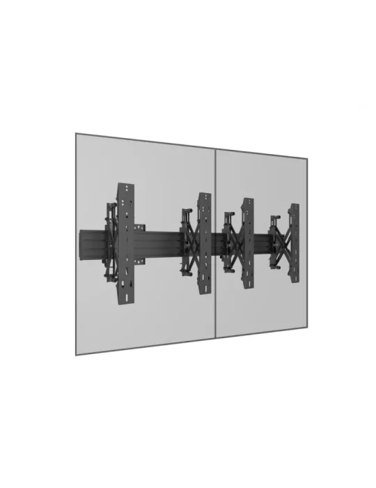 MULTIBRACKETS 5020 Support mural Multibrackets Wallmount Pro MBW2x1U Push In Pop Out Black - 2 écrans 32"-55" VESA Max 400x400